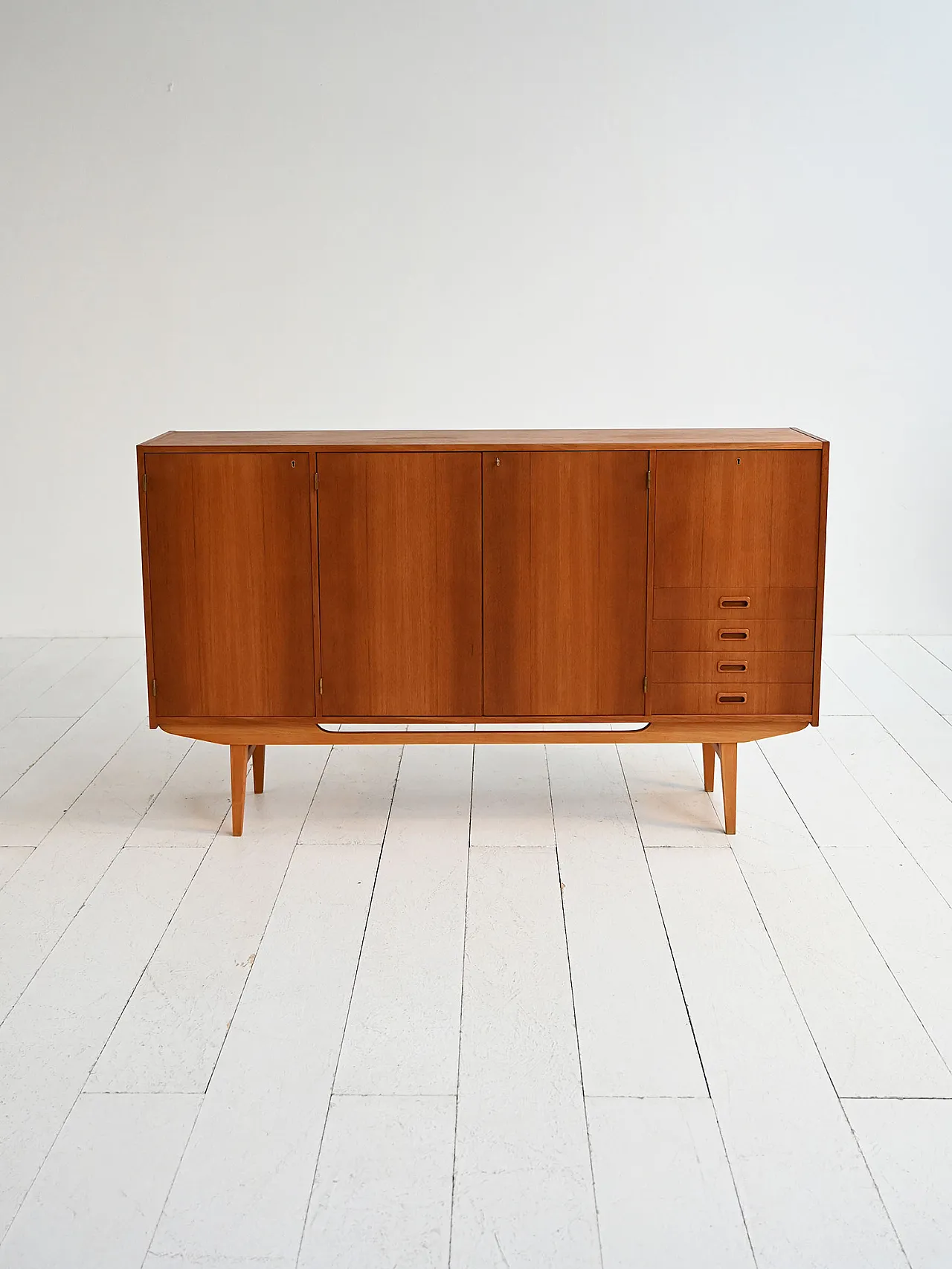 Scandinavian teak highboard, 1960s 2