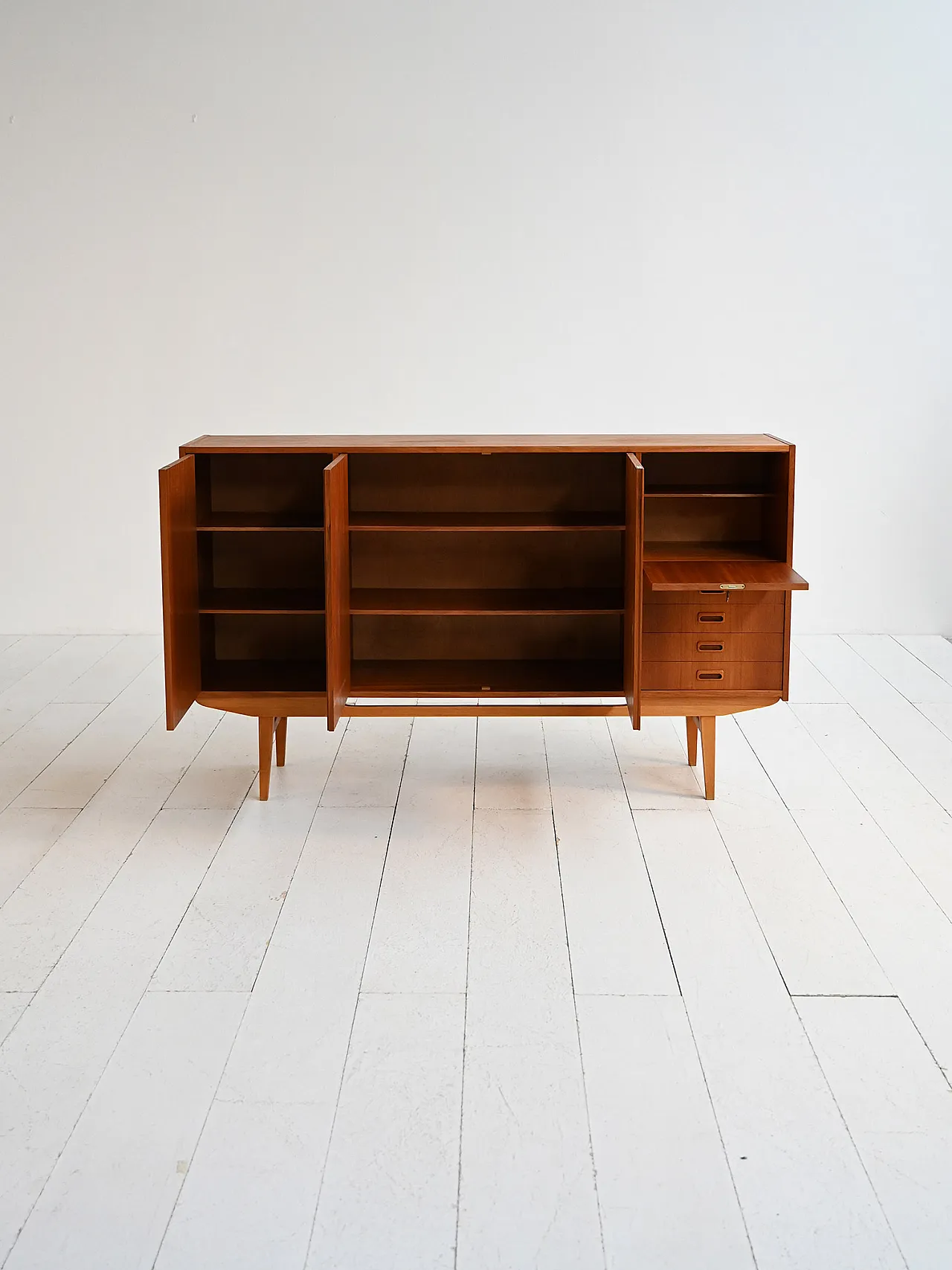 Scandinavian teak highboard, 1960s 3