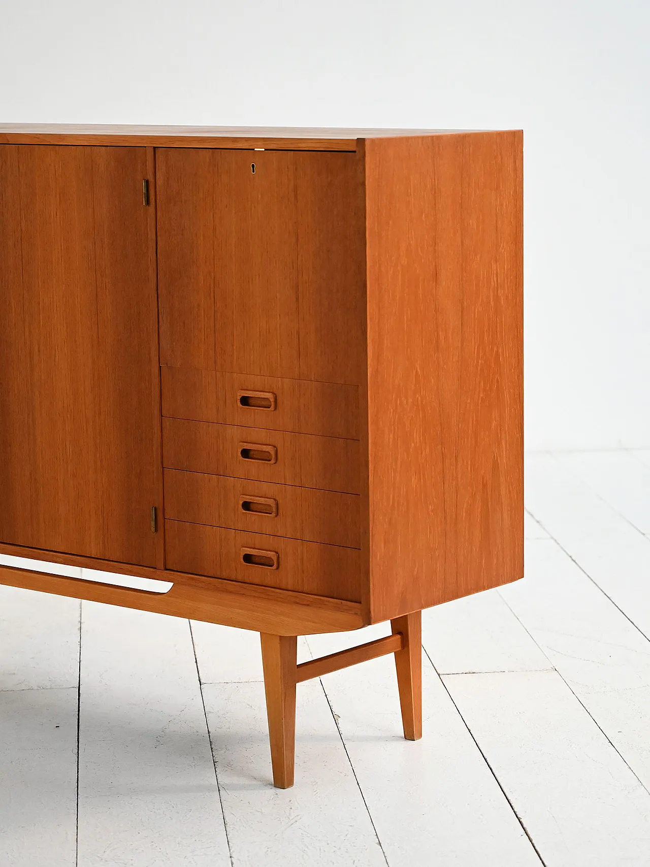 Scandinavian teak highboard, 1960s 5