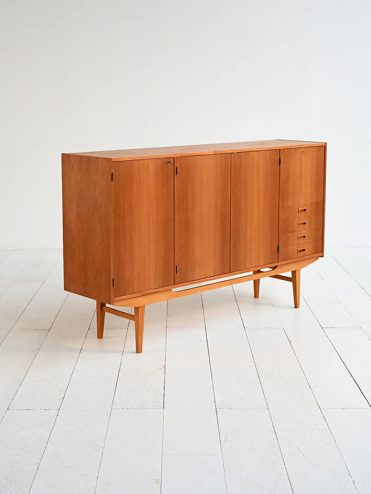 Scandinavian teak highboard, 1960s 6