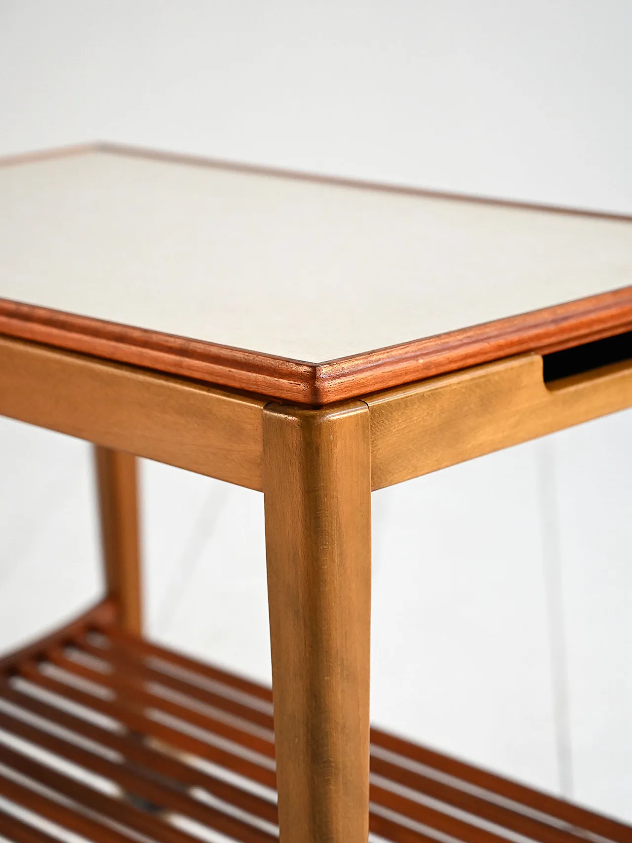 Scandinavian teak and birch serving trolley, 1960s 6