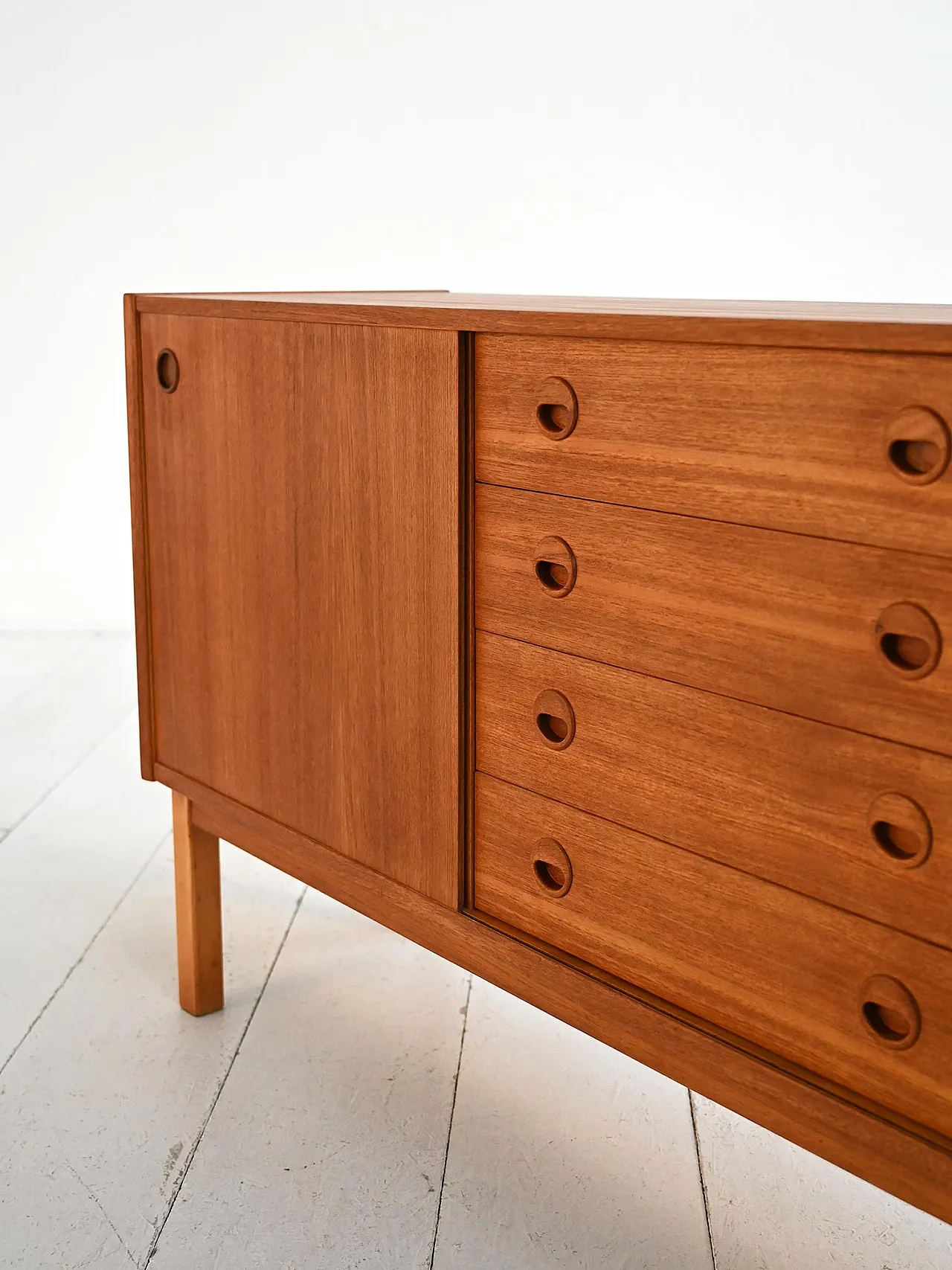 Sideboard in teak scandinavo, anni ’60 8