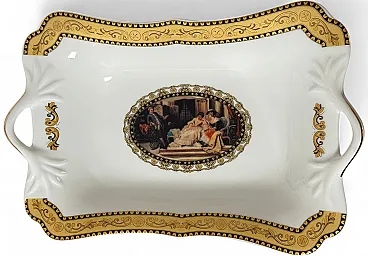 Belle Époque tray in Fine Porcelain, 70s