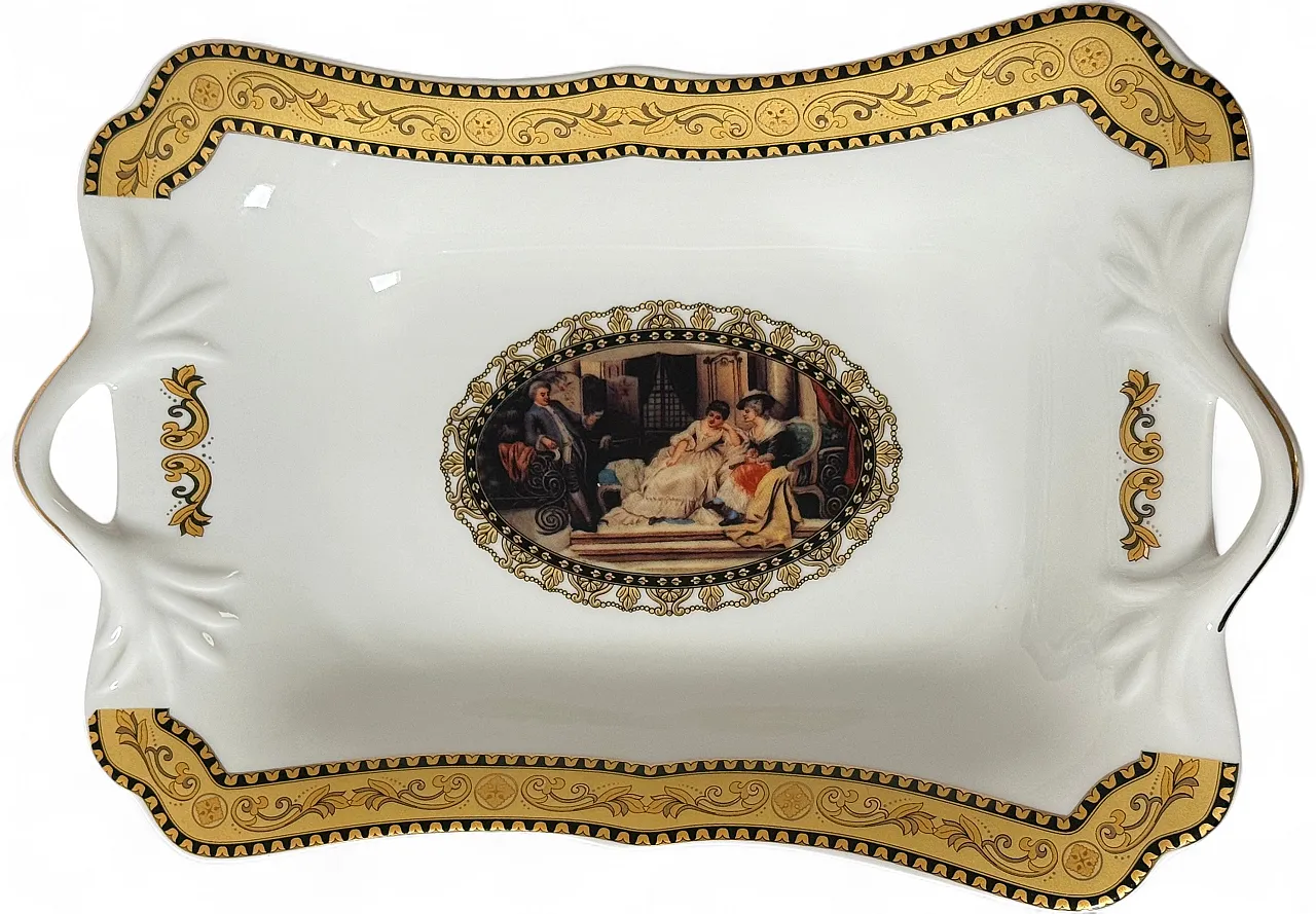 Vassoio Belle Époque in Fine Porcellana, anni '70 11