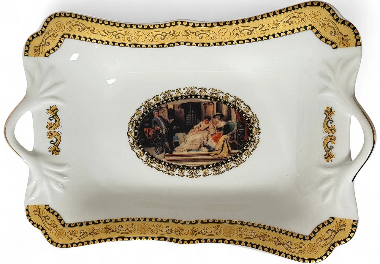 Vassoio Belle Époque in Fine Porcellana, anni '70 12
