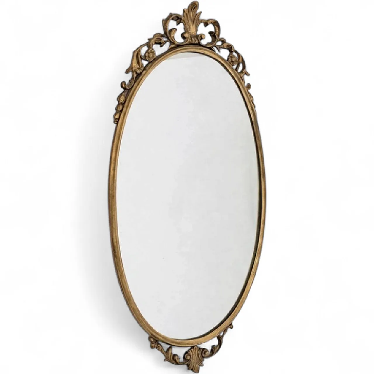 Specchio ovale in fusione di bronzo stile Luigi XV, anni '50 10