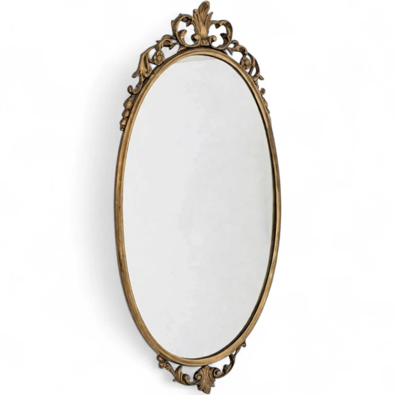 Specchio ovale in fusione di bronzo stile Luigi XV, anni '50 11