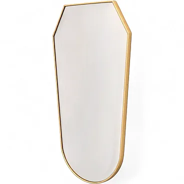 Specchio a scudo in ottone stile Gio Ponti, Italia anni ’50