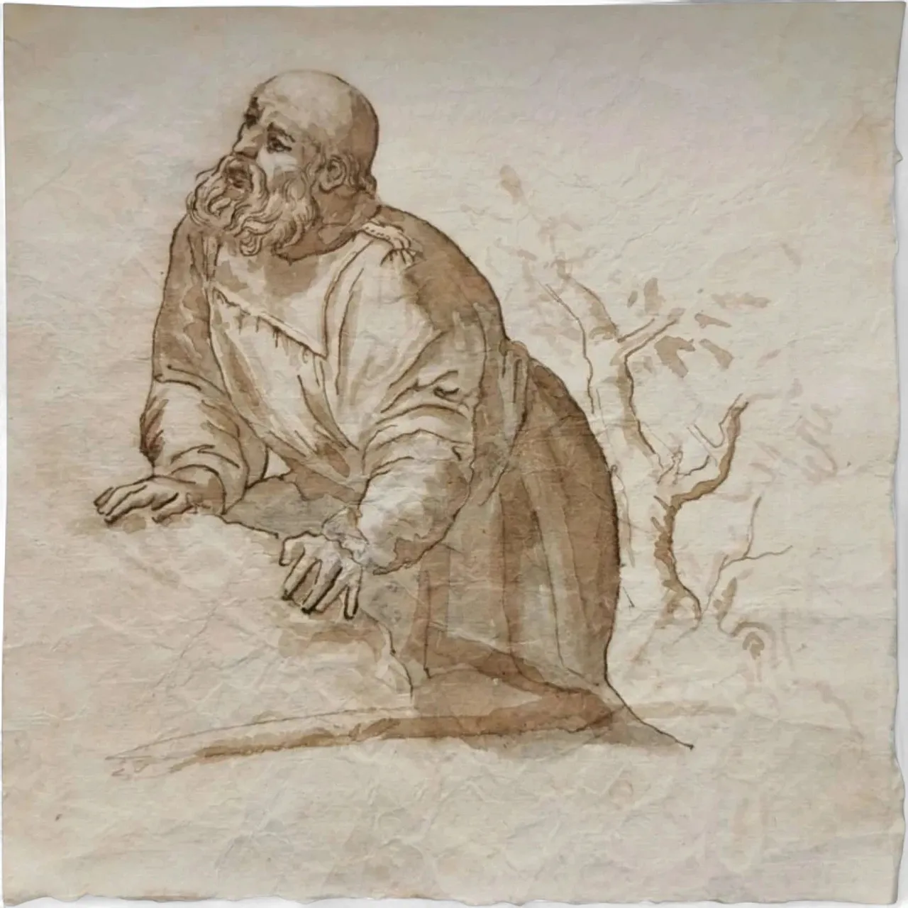 Giovanni Battista Trotti, Disegno manierista a inchiostro bruno, XVI secolo 6