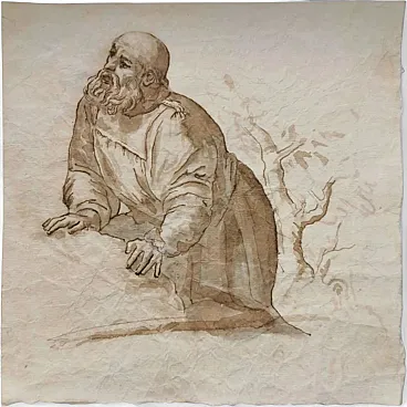 Giovanni Battista Trotti, Sierist Brown Ink Drawing, 16th Century