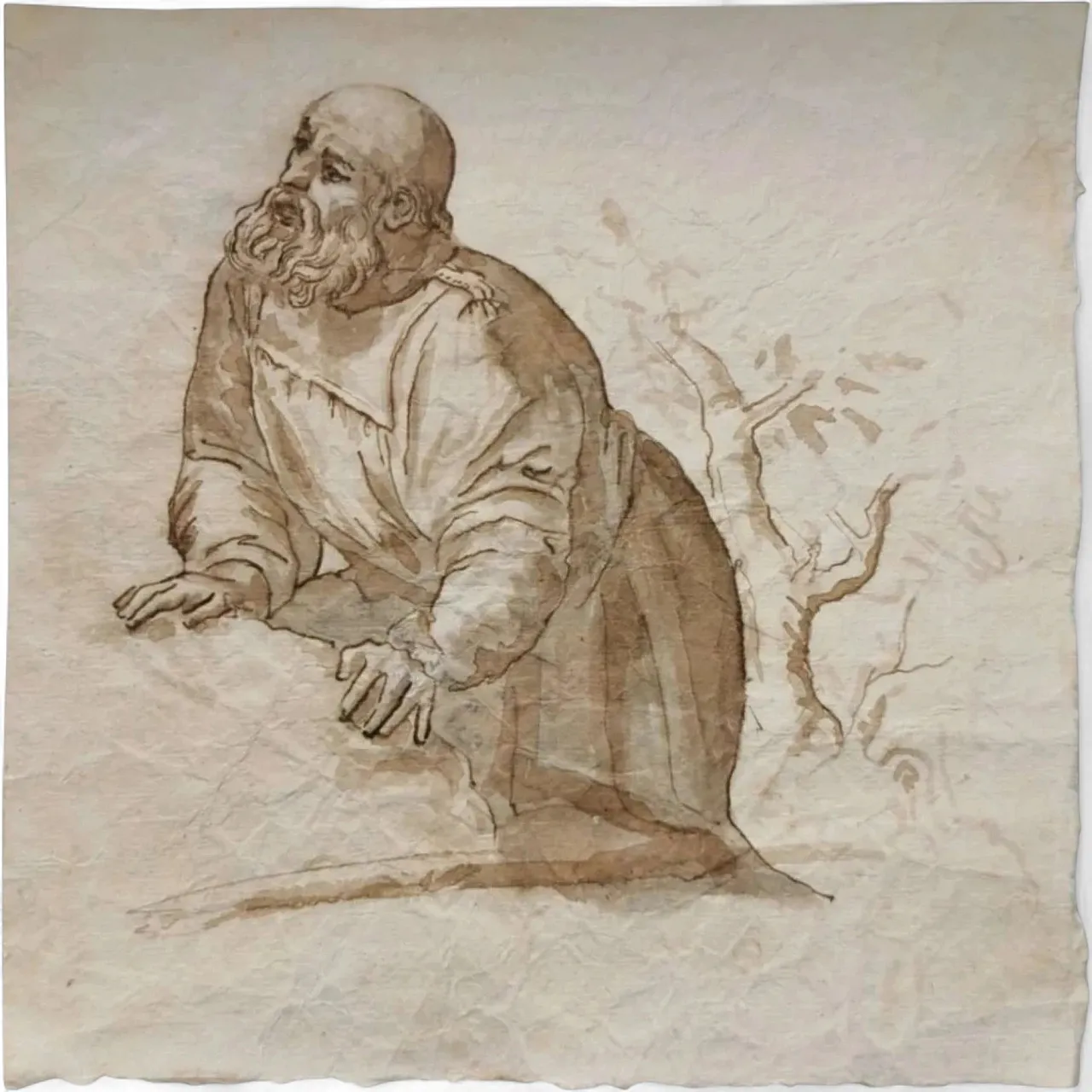 Giovanni Battista Trotti, Disegno manierista a inchiostro bruno, XVI secolo 7