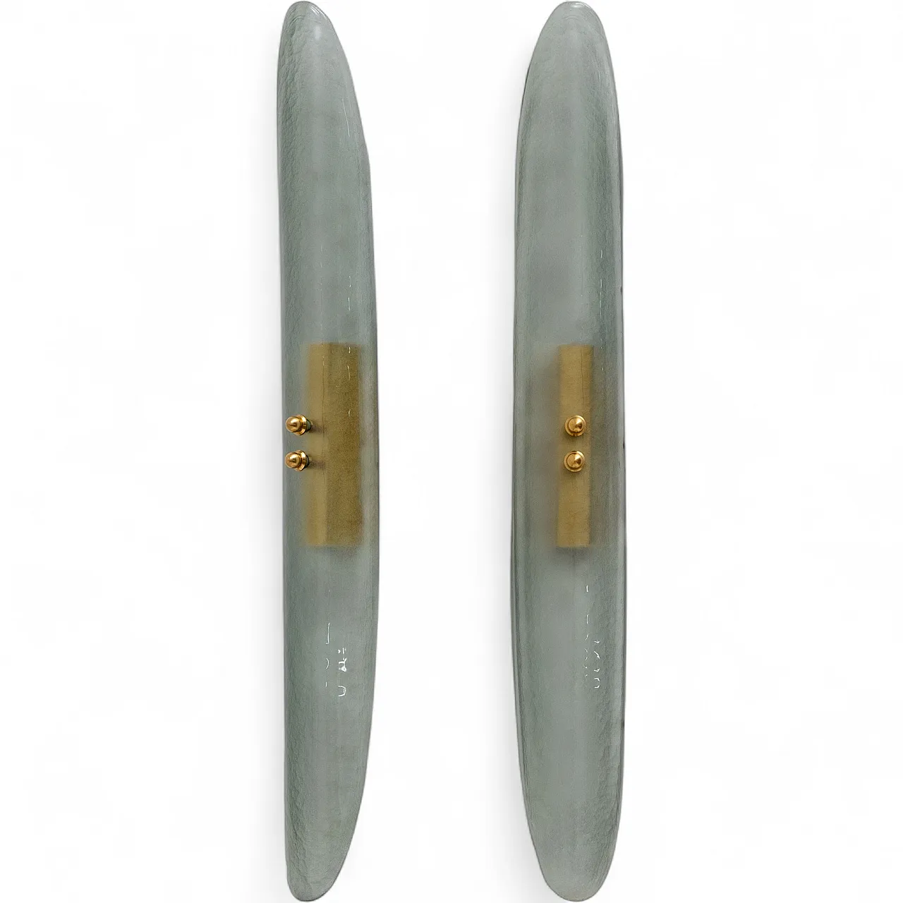 Pair of water green Murano glass appliques, 50s 9