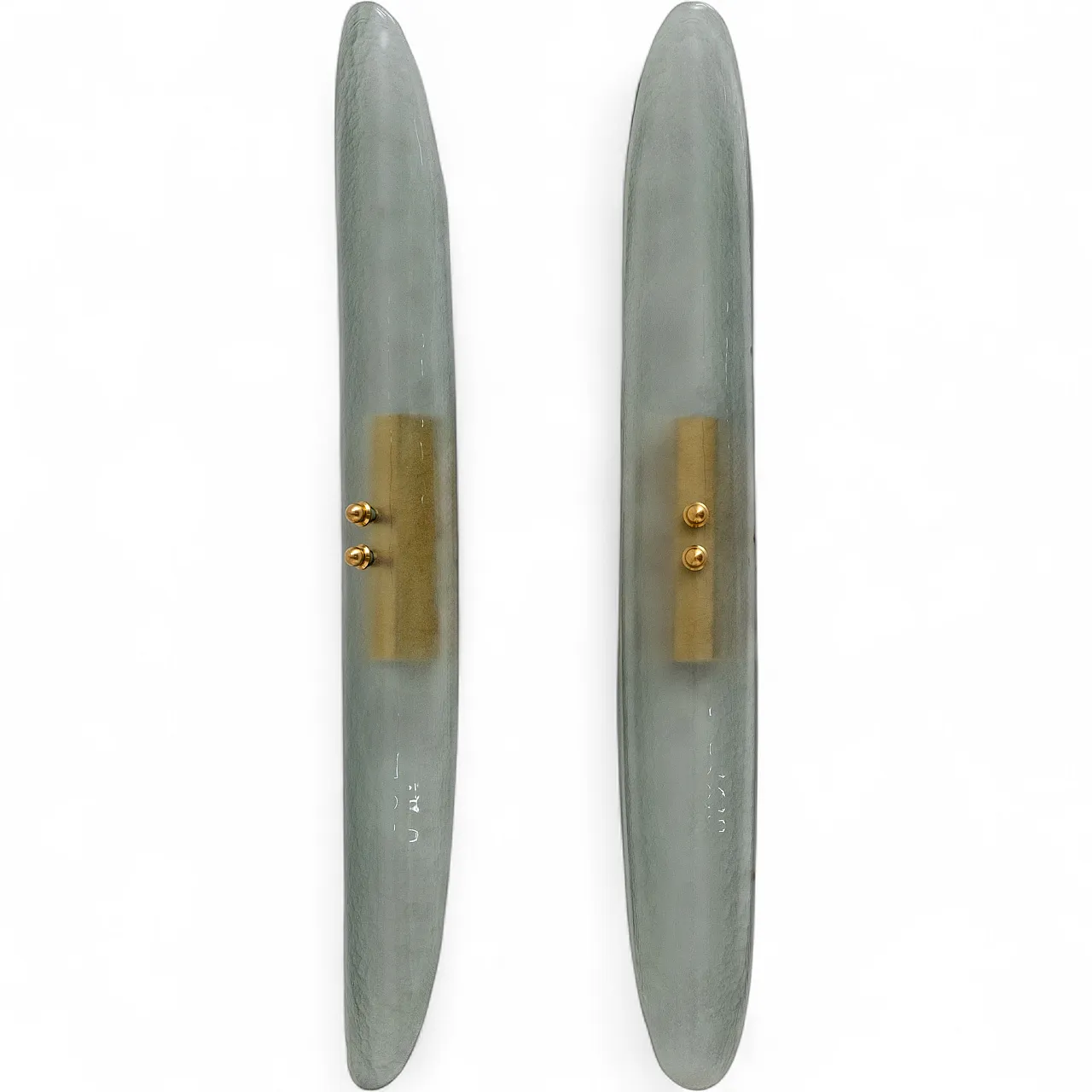 Pair of water green Murano glass appliques, 50s 10