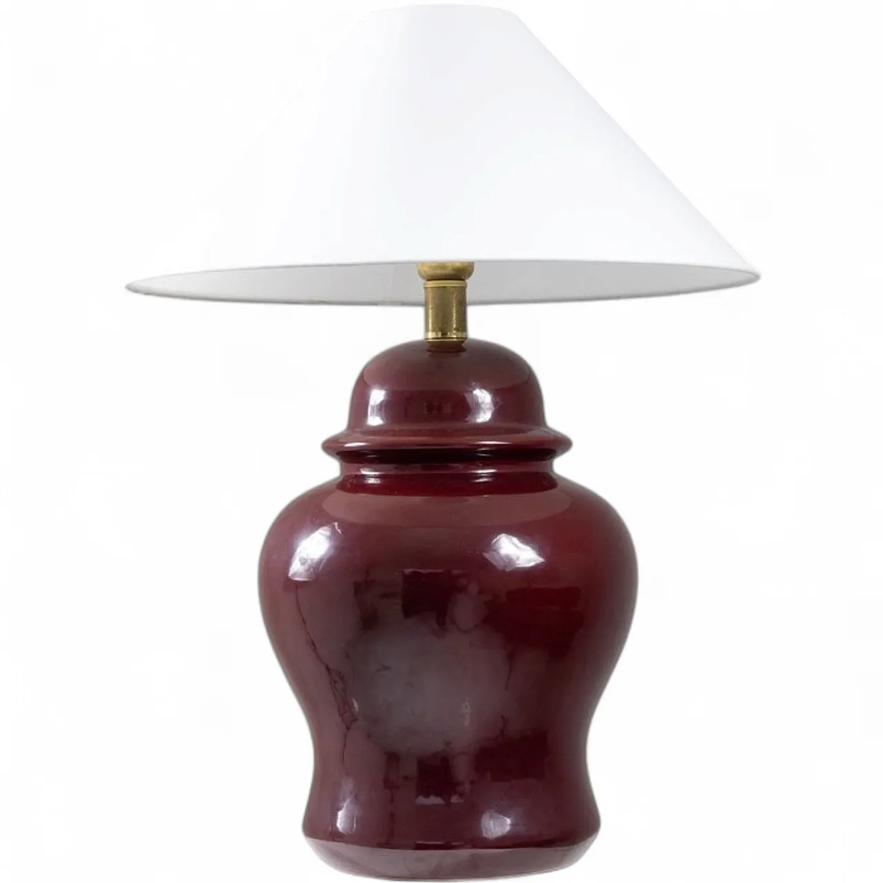 Red table lamp by Tommaso Barbi, 1970s 8