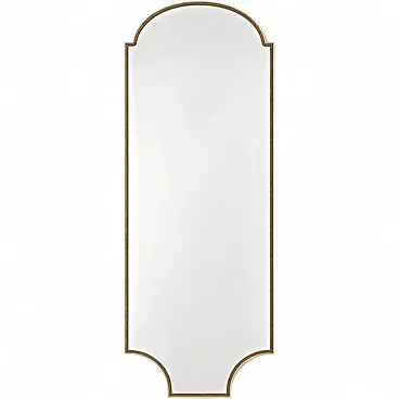 Specchio a scudo gotico Mid-Century Modern in ottone, anni ’60