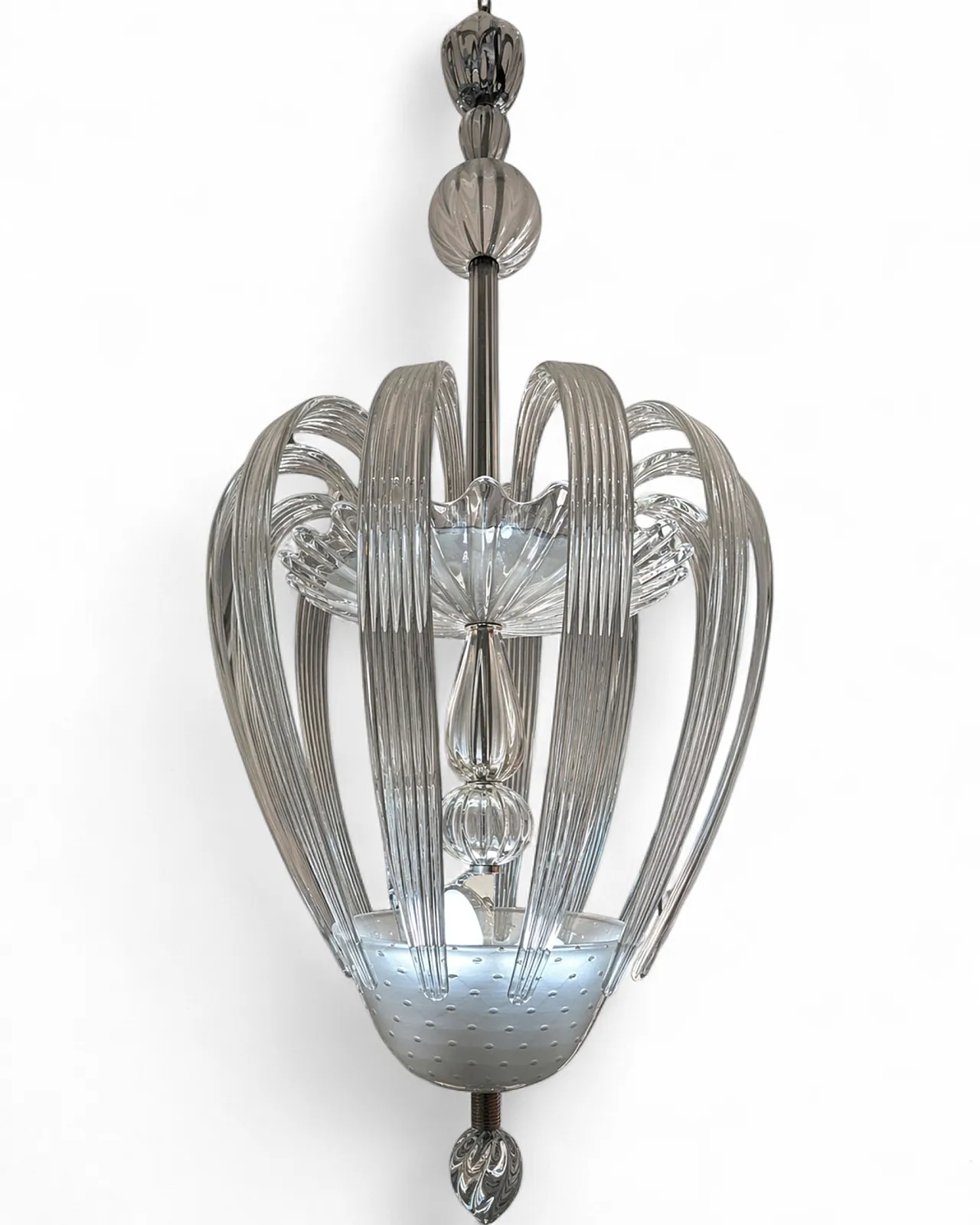 Lampadario in vetro di Murano di Tomaso Buzzi per Venini, Italia 30s 11