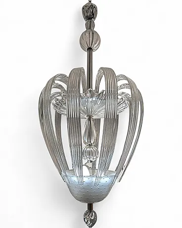 Lampadario in vetro di Murano di Tomaso Buzzi per Venini, Italia 30s