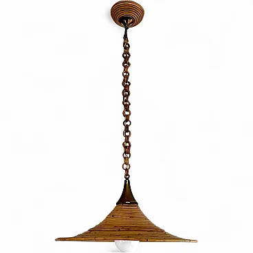 Wicker chandelier in the Vivai Del Sud style, 1970s Italy