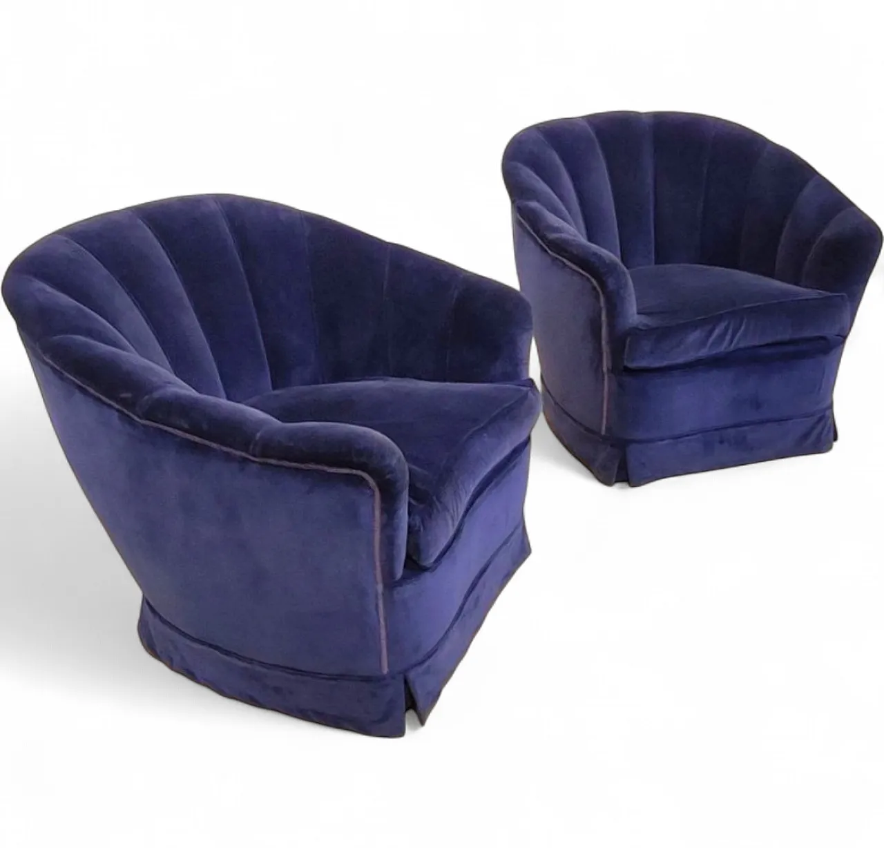 Pair of shell armchairs Giò Ponti style, 1950s 13