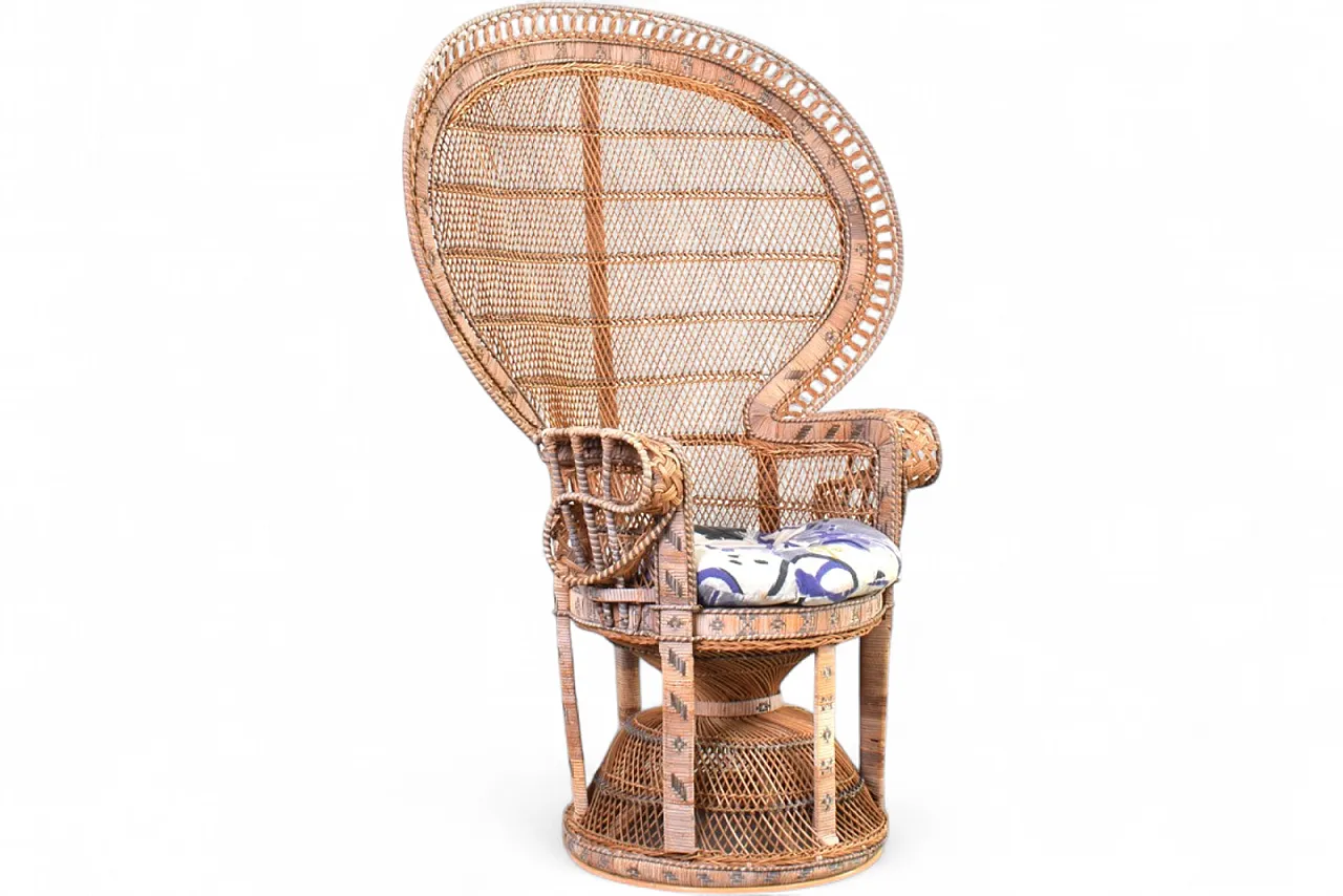 Mid-Century Wicker Peacock Emmanuelle Chair from Kok Maison, 1970s 16
