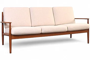 Mid-Century Danish Teak & Wool Sofa by Grete Jalk for France & Søn