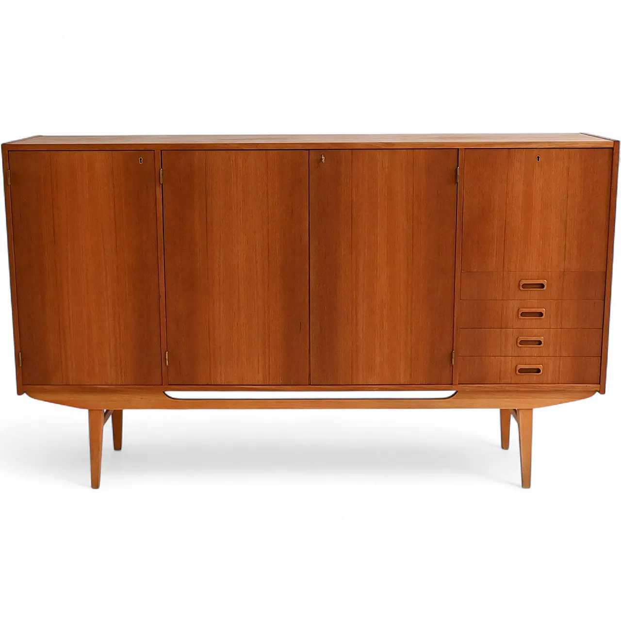 Scandinavian teak highboard, 1960s 10