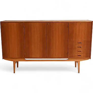 Scandinavian teak highboard, 1960s