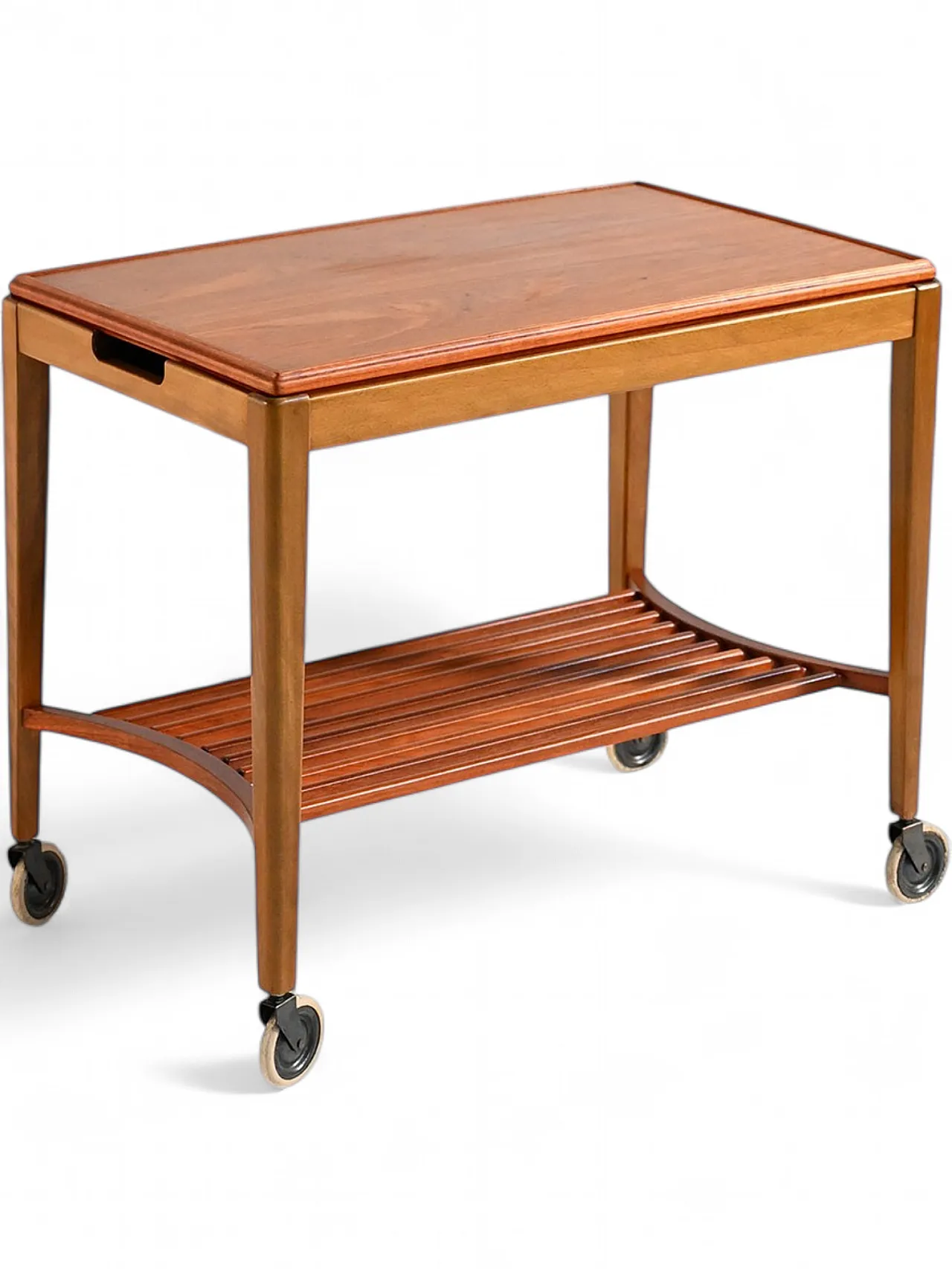 Scandinavian teak and birch serving trolley, 1960s 11