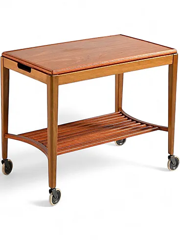 Scandinavian teak and birch serving trolley, 1960s