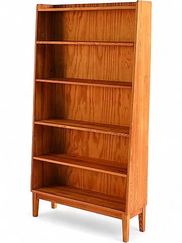 Scandinavian bookcase in solid pine, 1950s