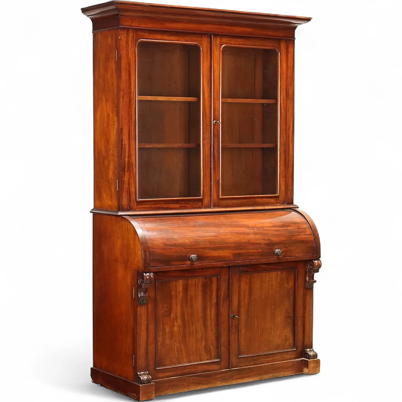 Credenza in mogano con anta a rullo, '800 11