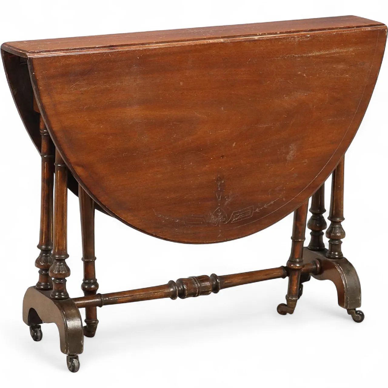 Tavolino a bandelle in mogano, 19th century 10