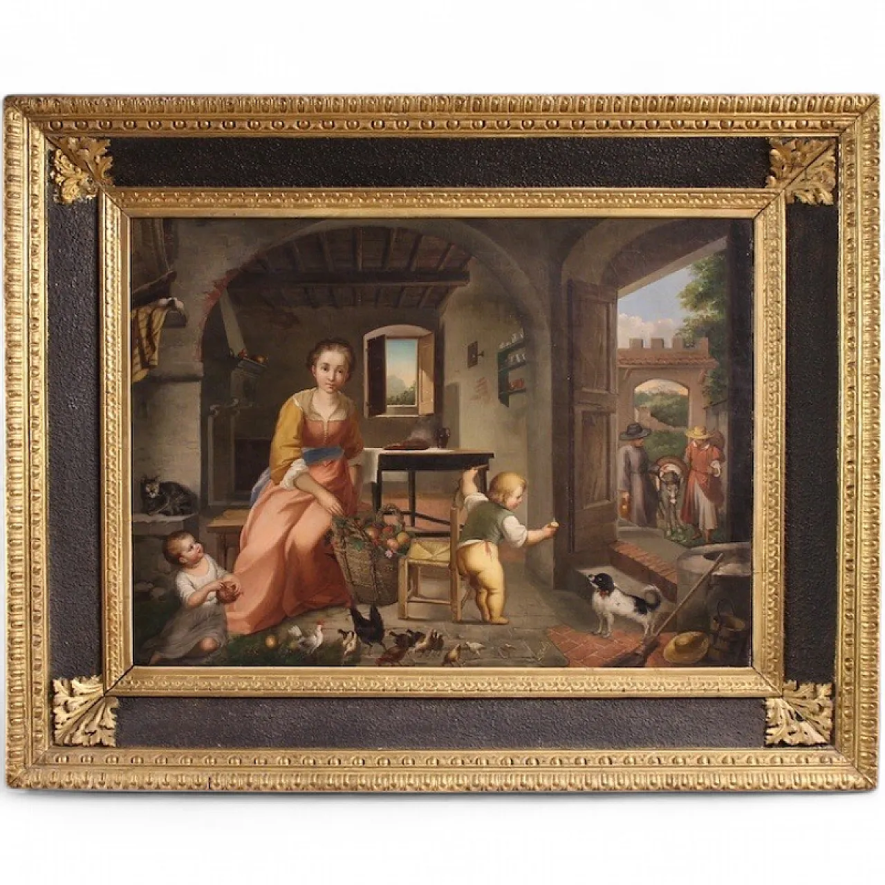 L. Galli, Interior with lady framed in Napoleone III style, 19th c. 13