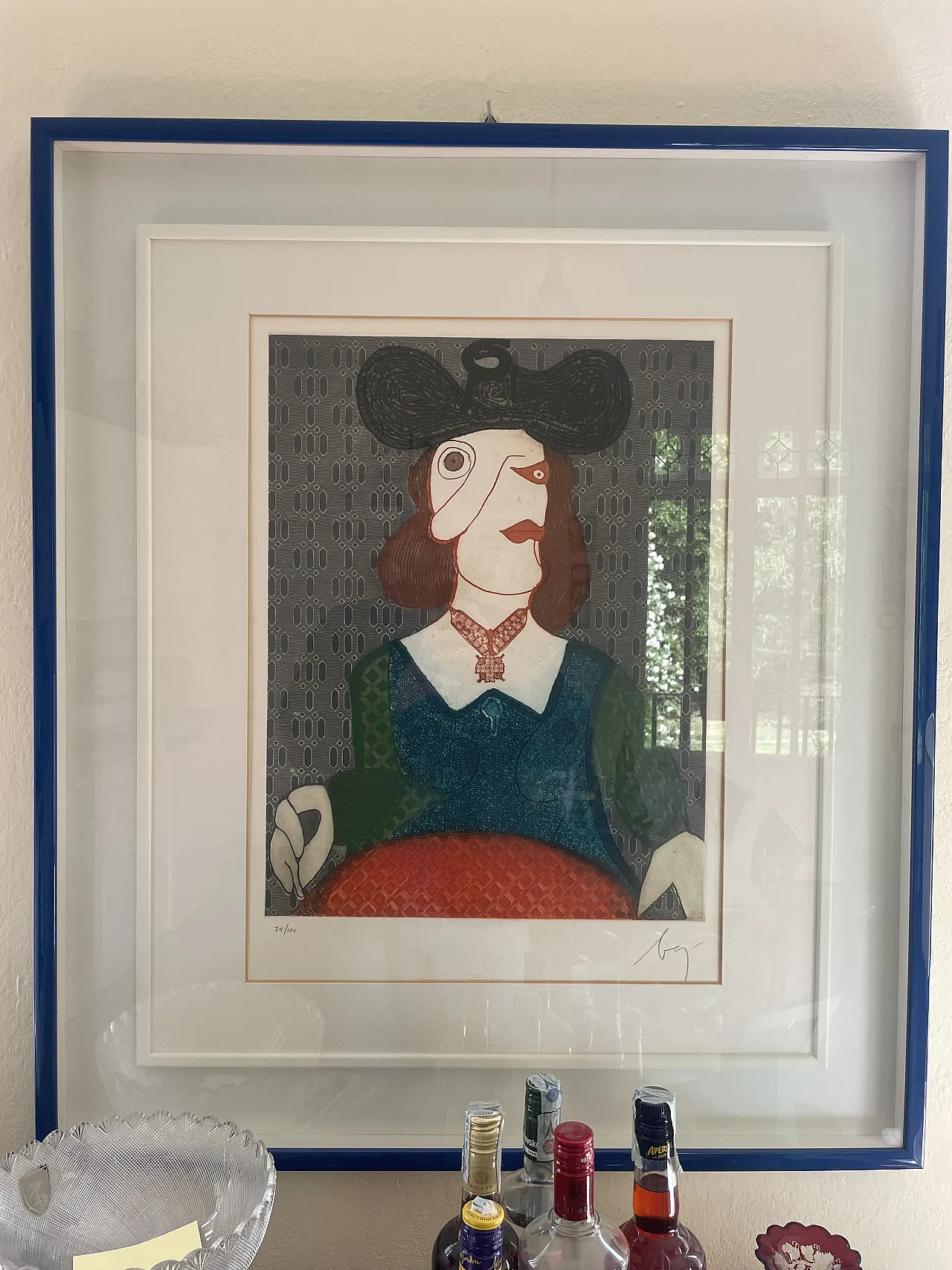 Bust of a woman, Enrico Baj lithograph, 20th century 1