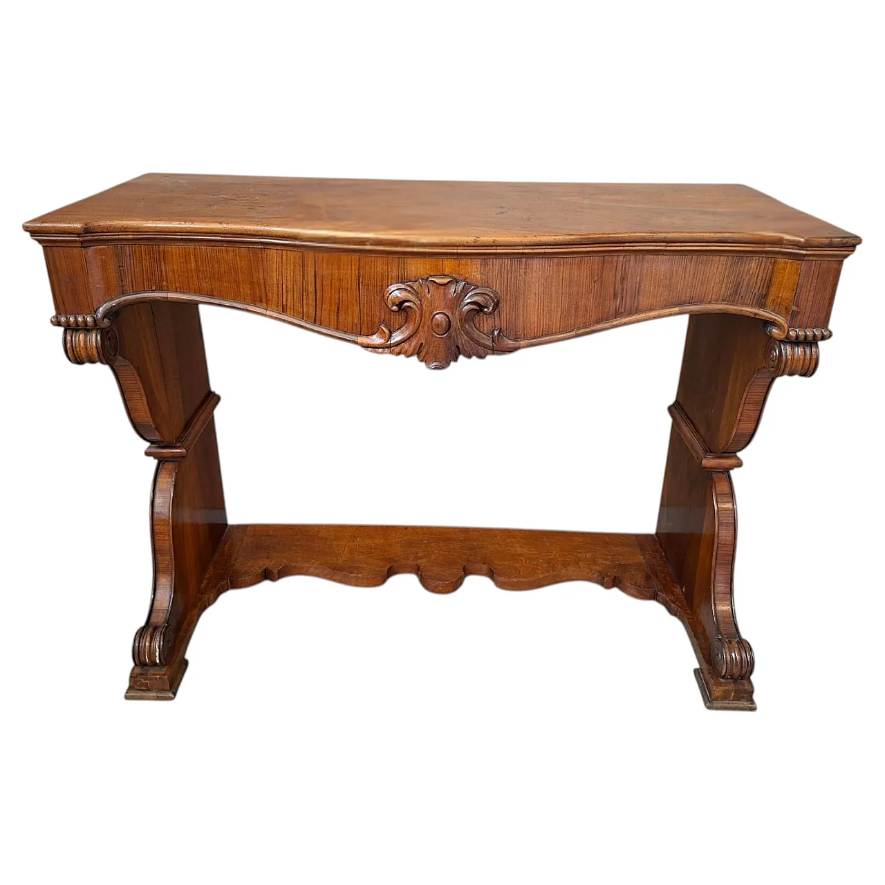 Feather walnut console table Charles X, 19th century 1