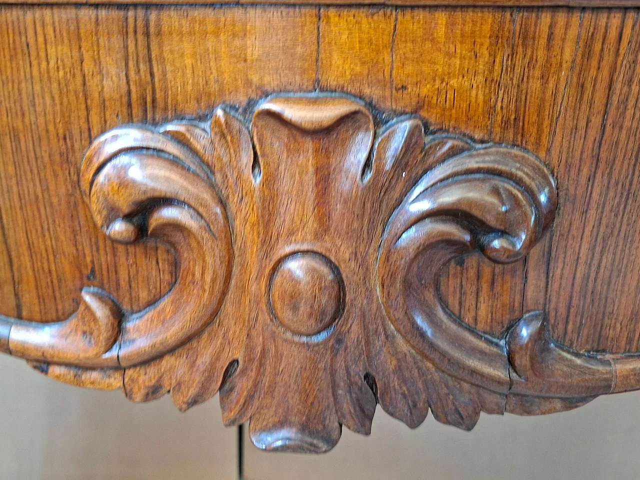 Feather walnut console table Charles X, 19th century 3
