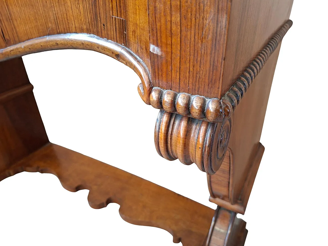 Feather walnut console table Charles X, 19th century 5