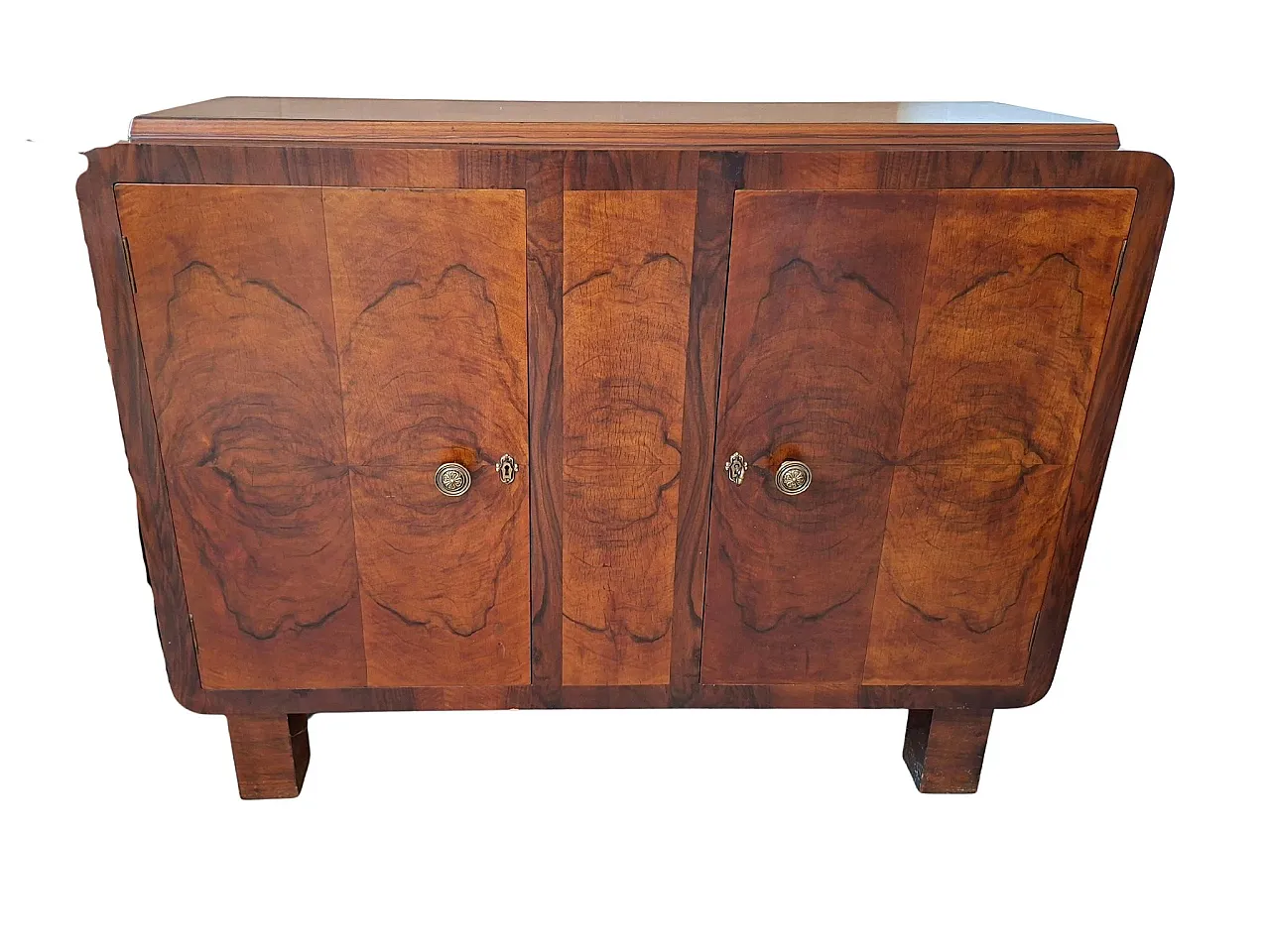 Pair of Art Deco sideboards in briarwood, 1930s 8