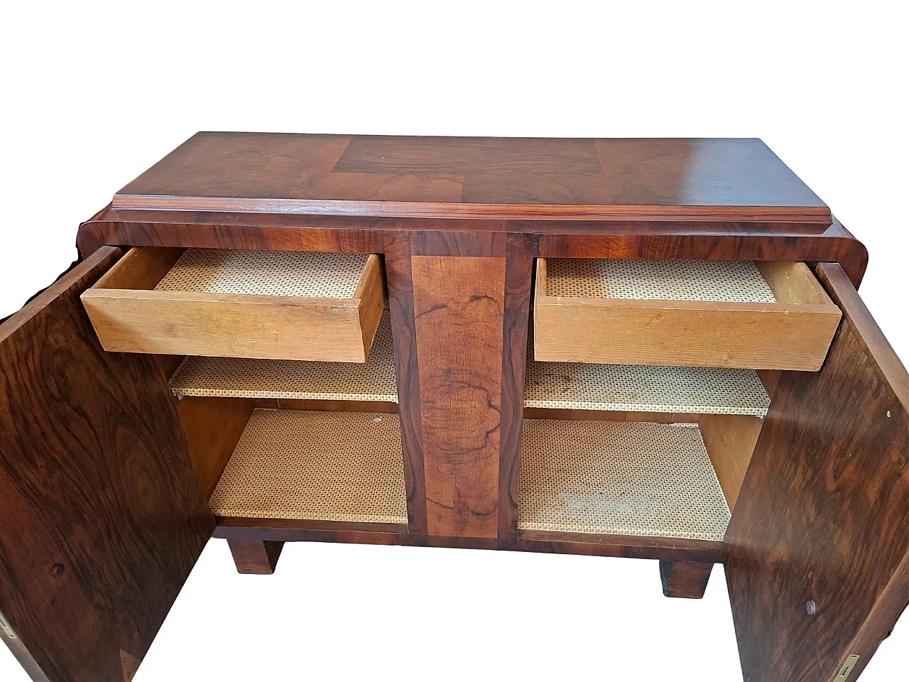 Pair of Art Deco sideboards in briarwood, 1930s 11
