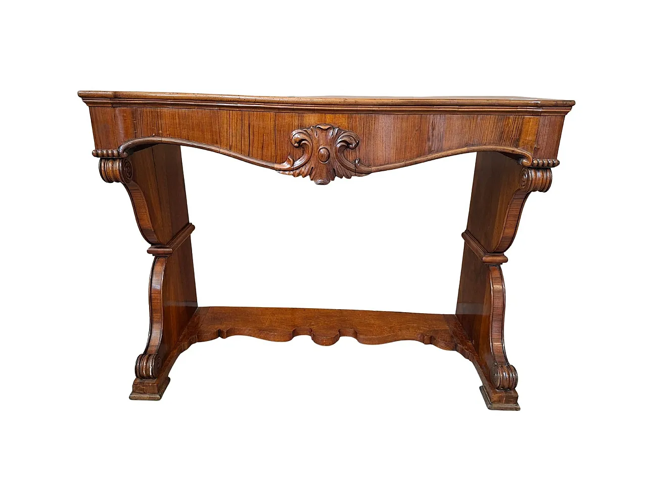 Feather walnut console table Charles X, 19th century 9