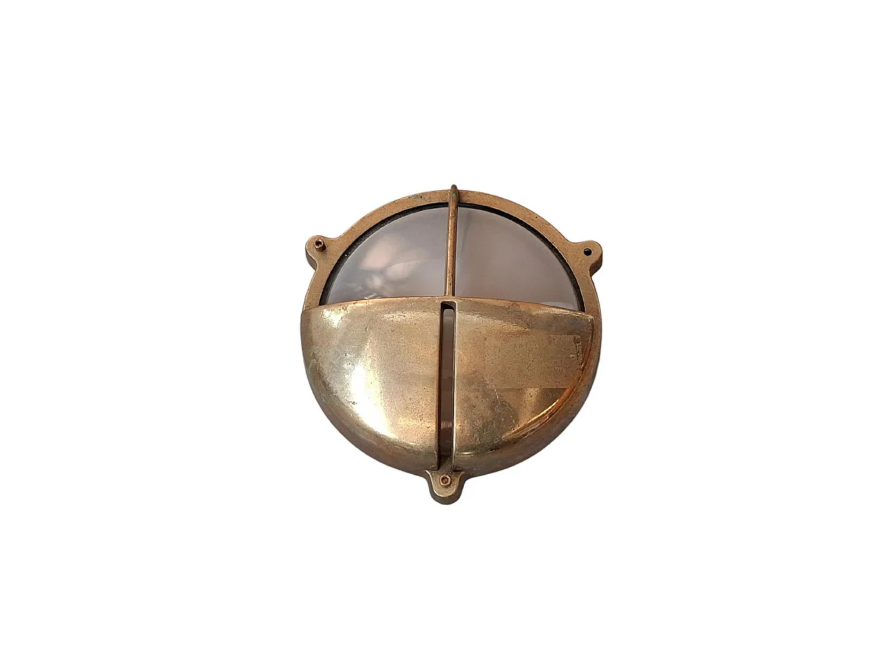 Nautical bulkhead lamp in solid brass, 20th century 7