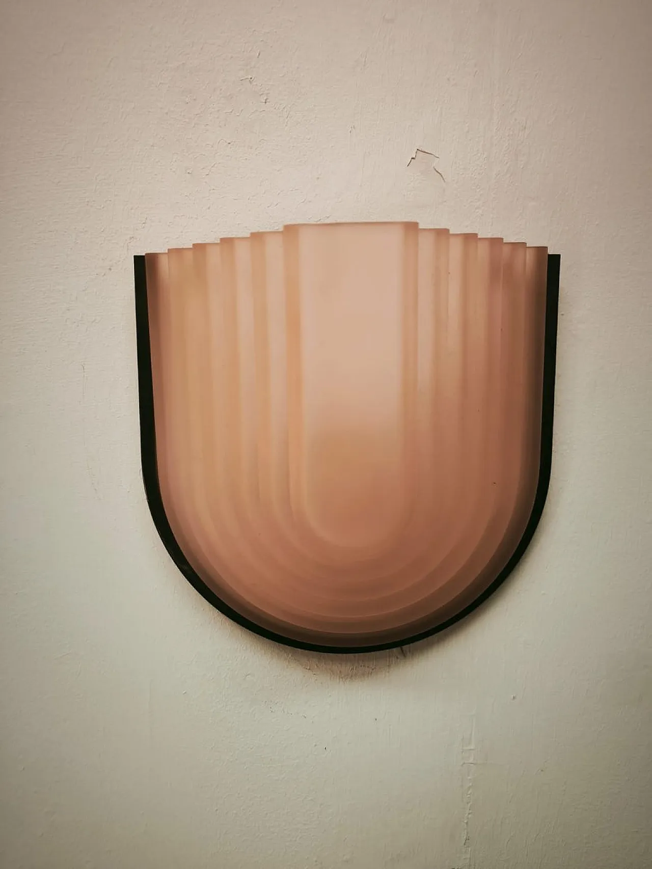 Lampada da parete rosa di F. Fabbian, anni '80 1