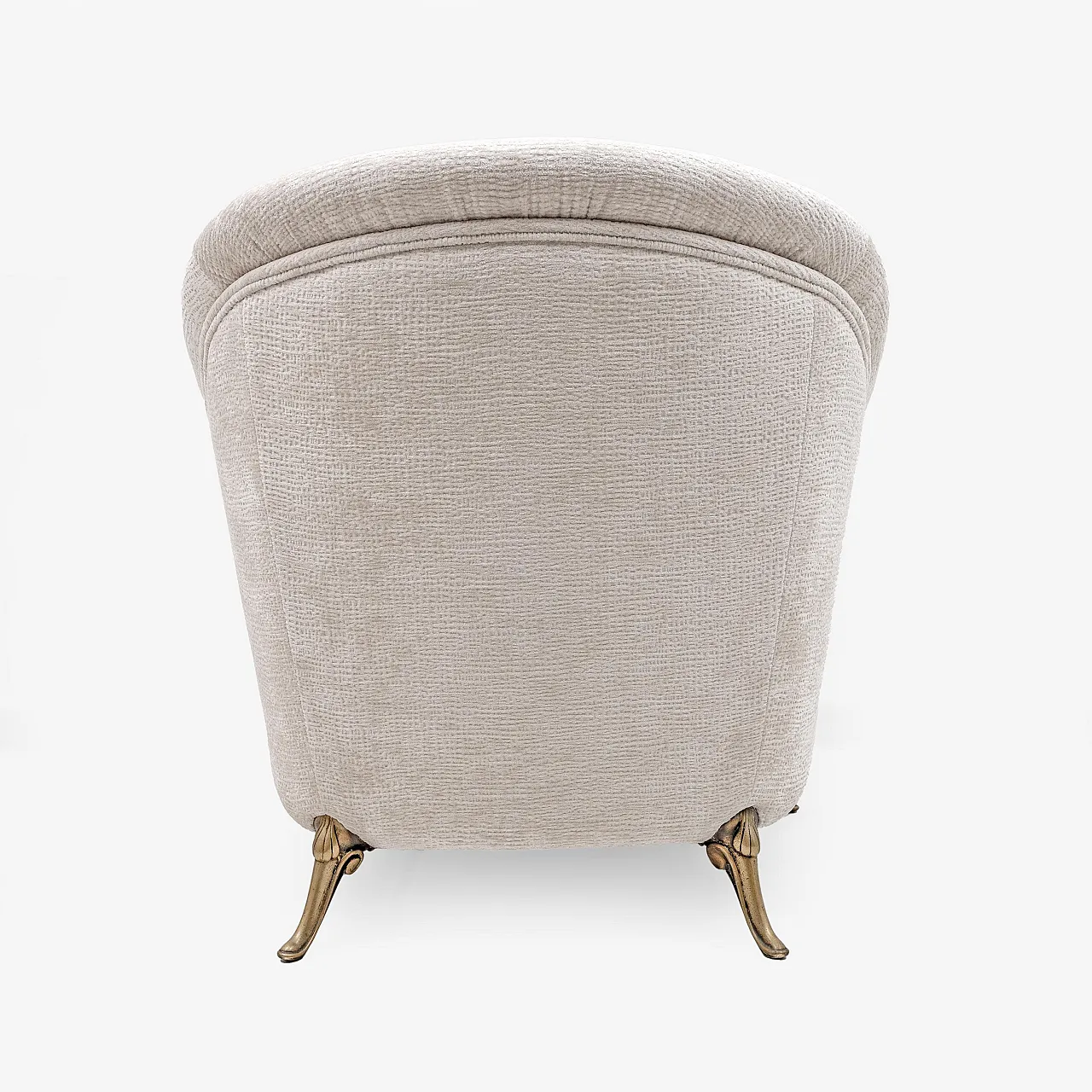 Pair of Mid-Century armchairs Art Deco with brass details, 1950s 10