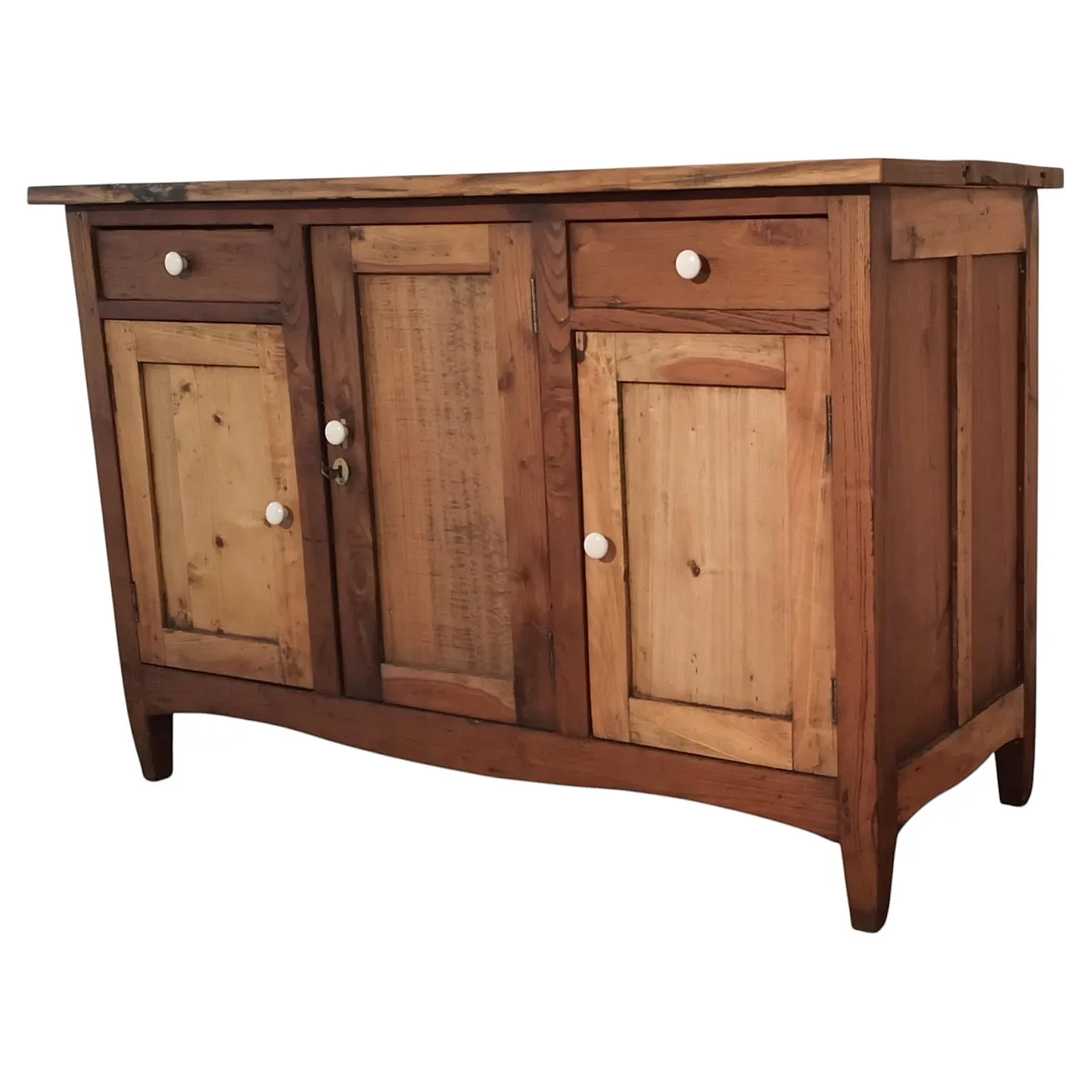 Consolle multimediale rustica con credenza in pino, '800 1