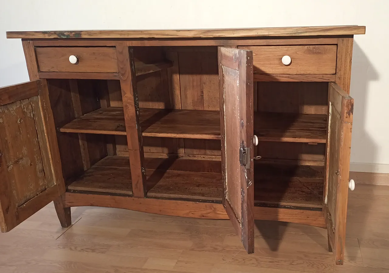 Consolle multimediale rustica con credenza in pino, '800 17