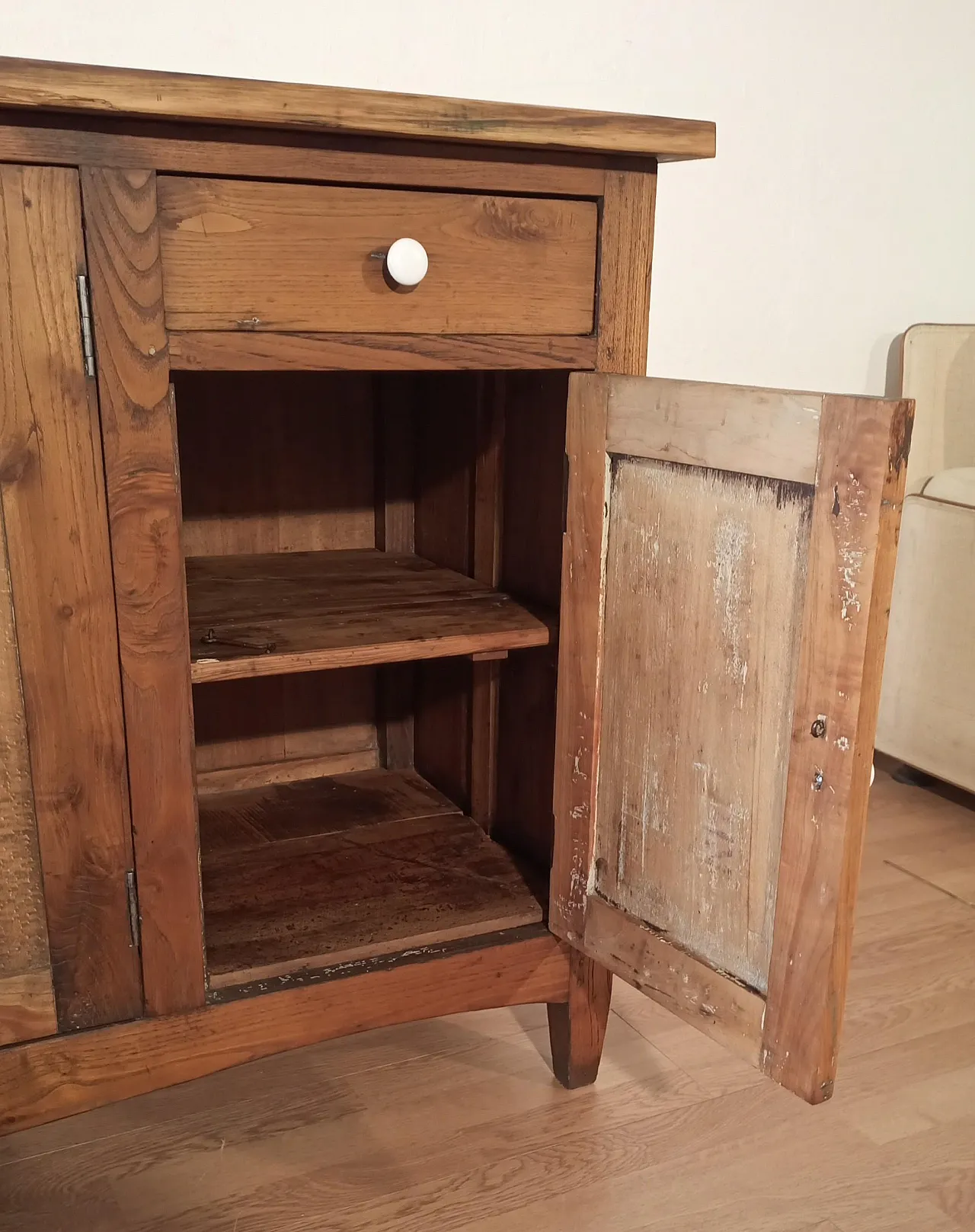 Consolle multimediale rustica con credenza in pino, '800 20