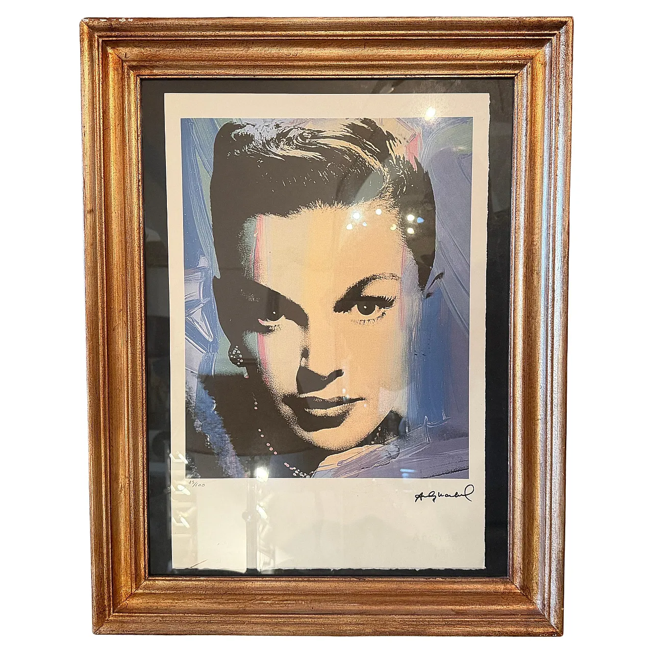 Litografia di Judy Garland con cornice 45/100 di A. Warhol, anni 2000 1