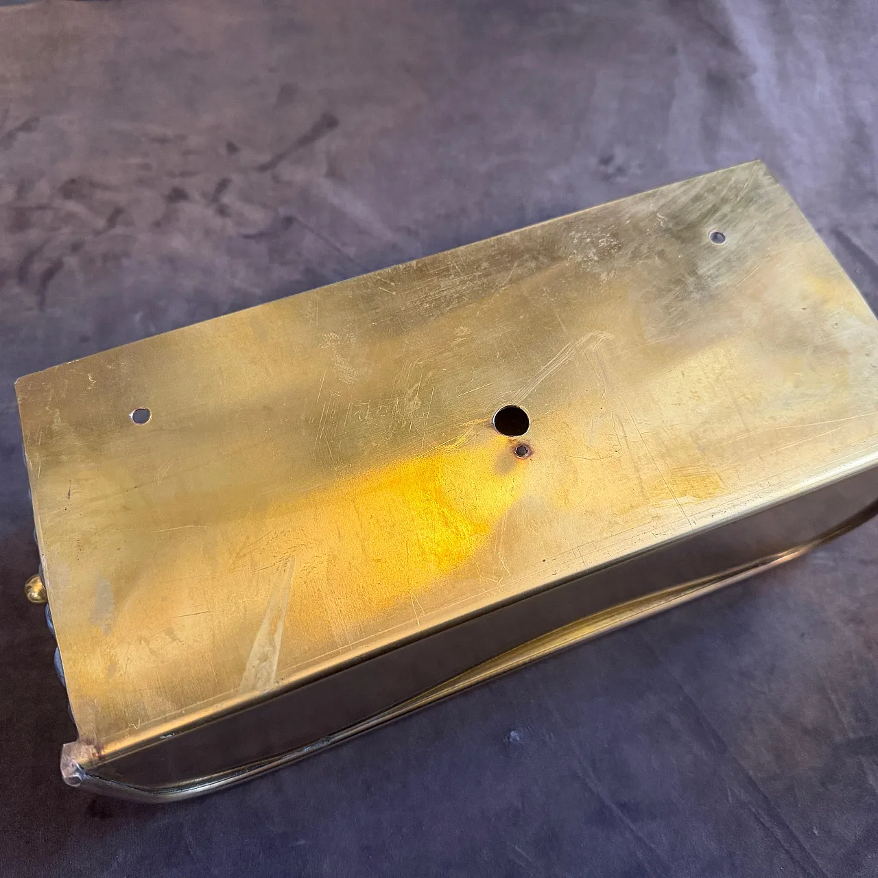 Pair of brass and glass rectangular wall sconces, 1990s 8