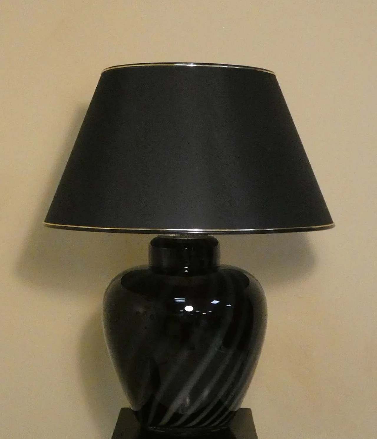 Murano glass and silver foil table lamp, 1970s 1