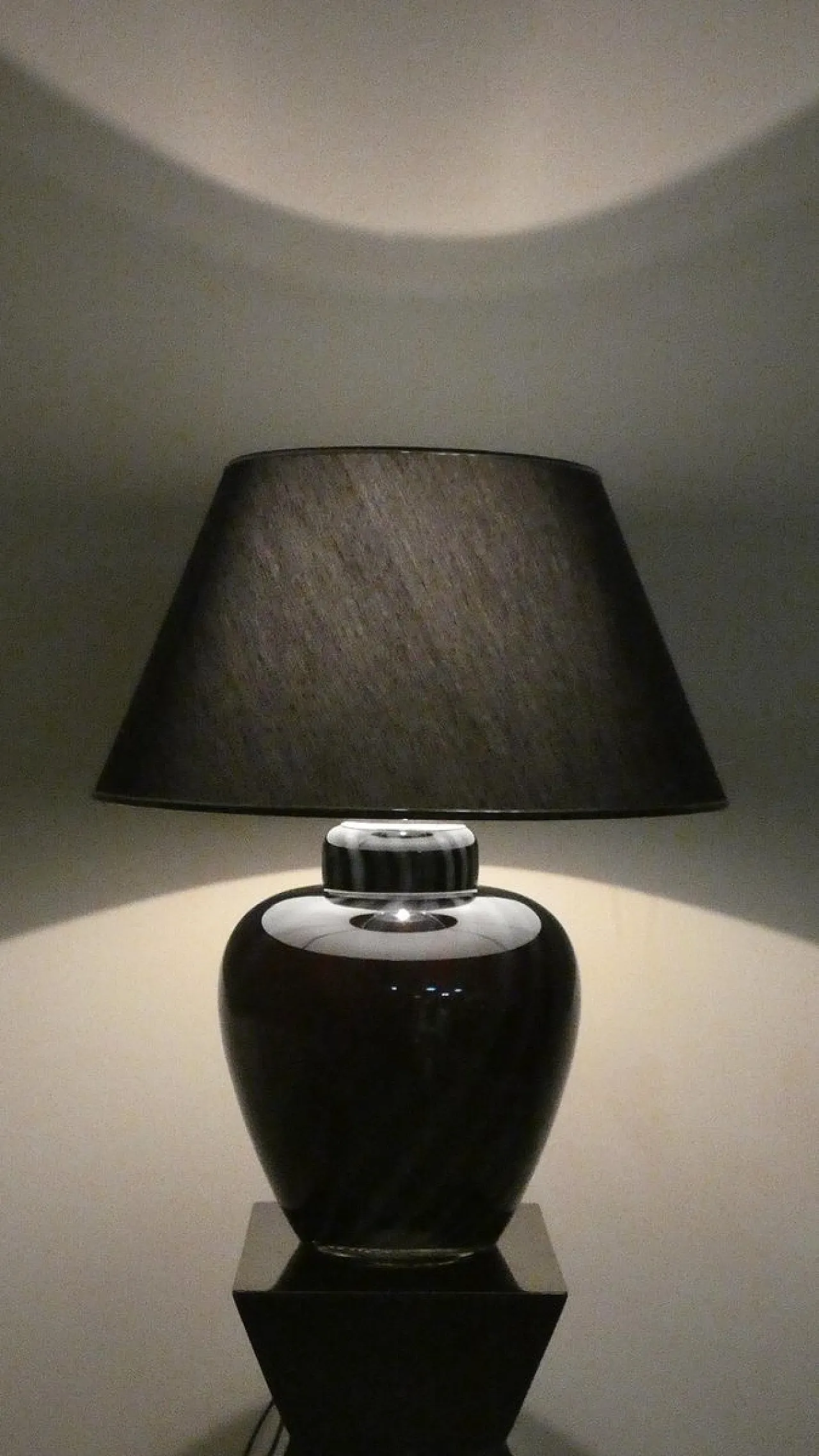 Murano glass and silver foil table lamp, 1970s 2